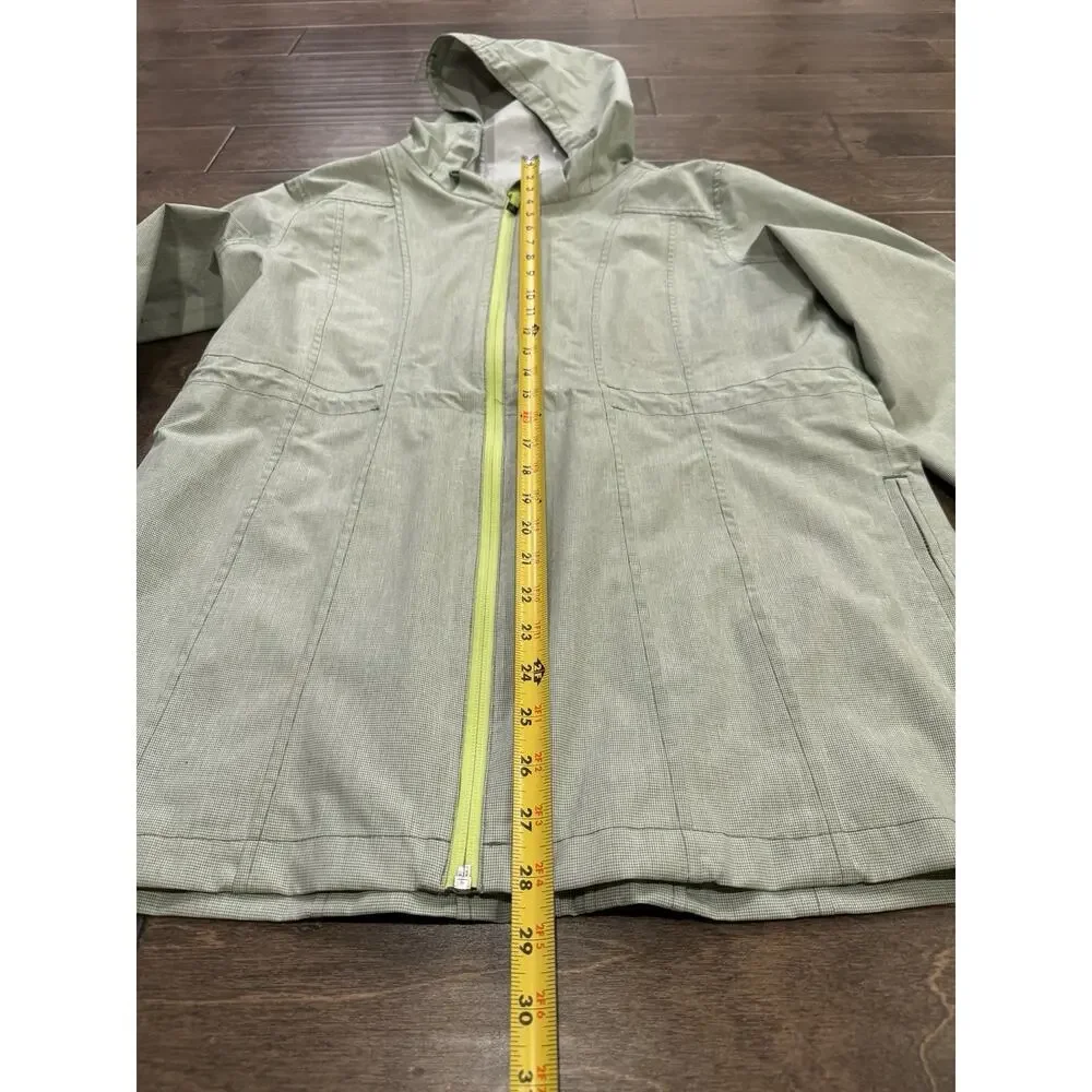 prAna Womens Light Green Full Zip Hooded Windbreaker Jacket Size L W2NOVA115